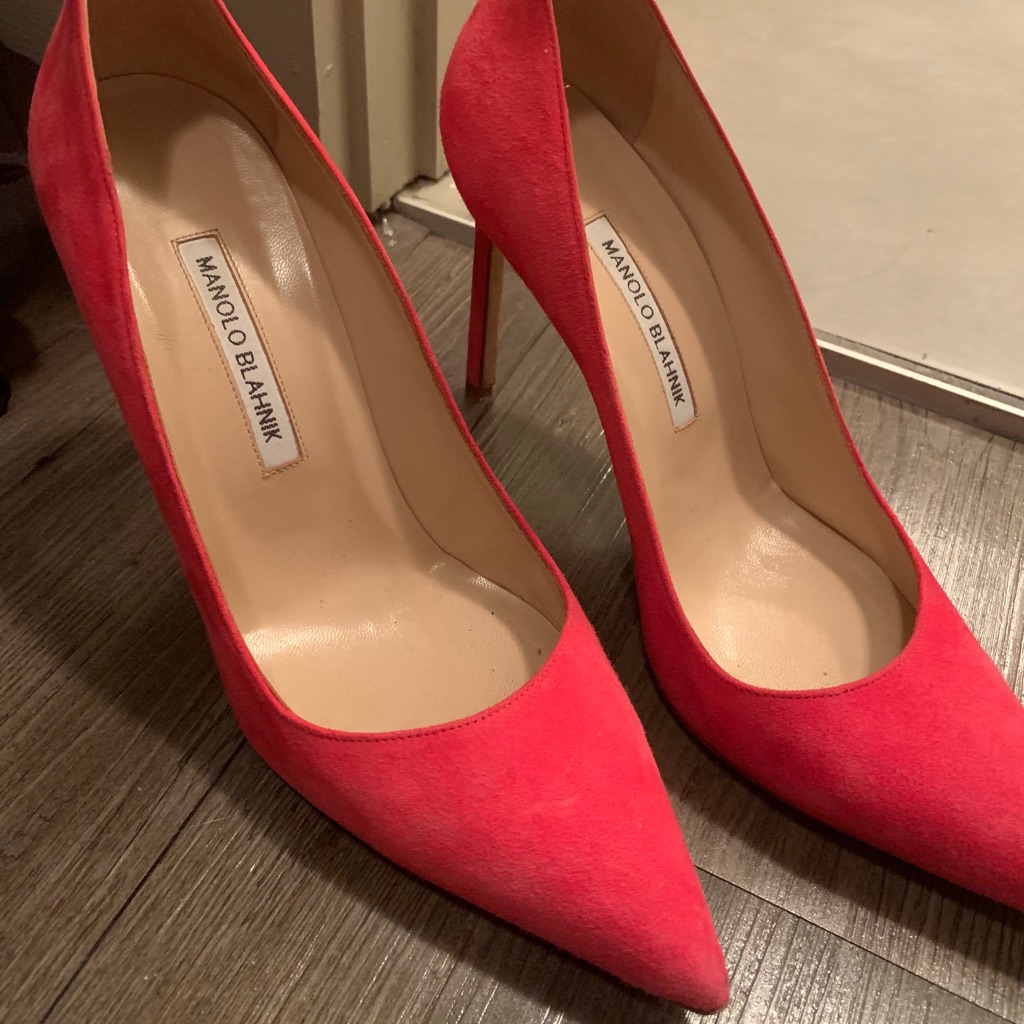 Pink Suede Manolo Blahnik Heels